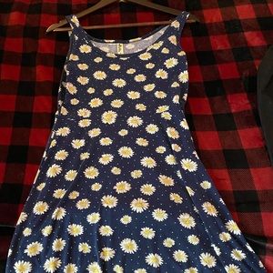 Navy blue cotton daisy dress